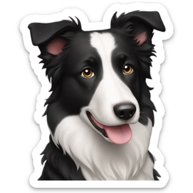 black and white short hair border collie sticker