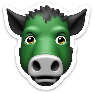 Boar’s head in black, white and green colour sticker