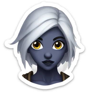 Drow bard dnd angry look female sticker