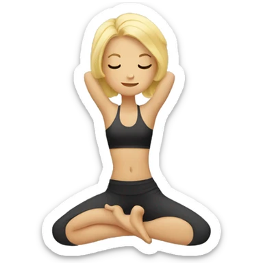 a blonde girl does yoga sticker