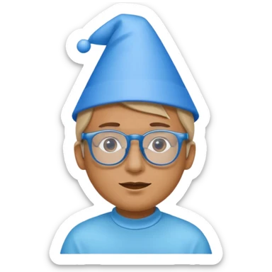 party blue hat bee with glasses sticker