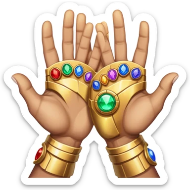 The hands mapping which has 6 infinity stones infinity gauntlet as shown in the endgame sticker