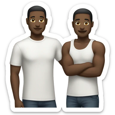 Black white gay couple sticker