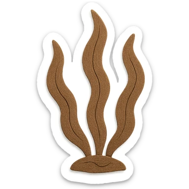 paper craft style brown seaweed sticker