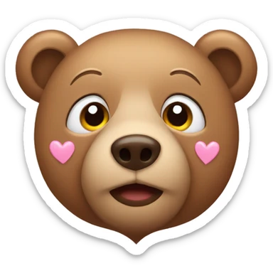 bear with hearts sticker