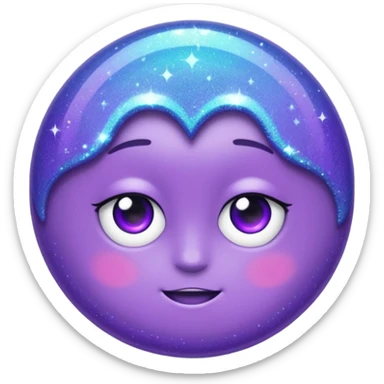 Glitter Purple and Cian less symbol sticker