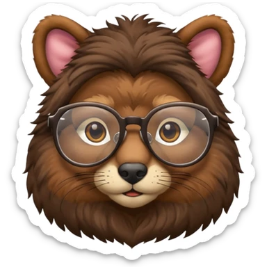 animal wtih glasses and body sticker