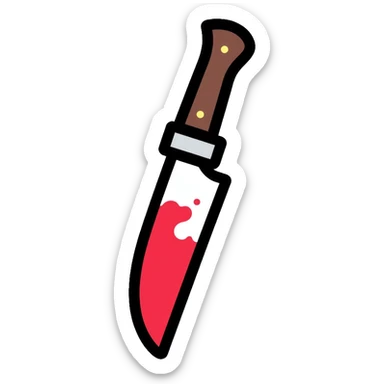 knife with blood sticker
