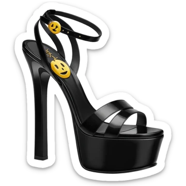 Ysl heel sandal TRIBUTE PLATFORM SANDAL black PATENT LEATHER emoji sticker