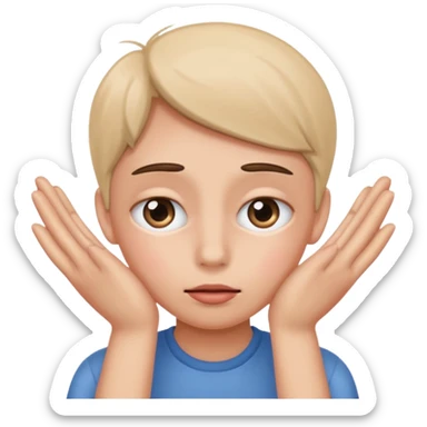 Standard smiley emoji blushing and hiding face with hands sticker