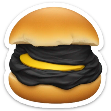 pão com tinta preta e ovo sticker