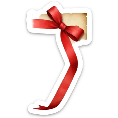 aged letters, tied with a red ribbon, envelopes, corespondence, aesthetic sticker