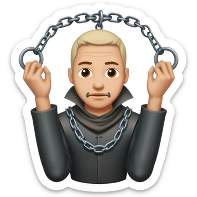 guy in stocks medieval torture device sticker