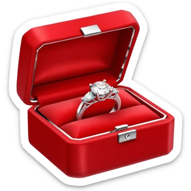 diamond jewelry ring in a red jewelry box sticker