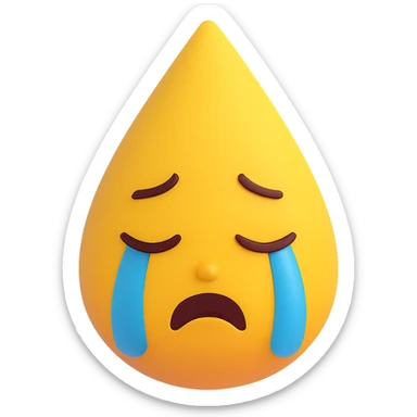 Make the sad girl emoji crying with visible tears, keep the original 3D emoji style look. sticker
