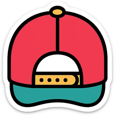 color outline icon of a cap with the back visible sticker