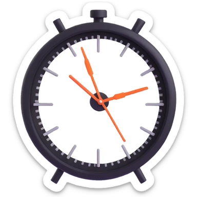 A clock with its hands spinning fast, showing the rapid passage of time. sticker