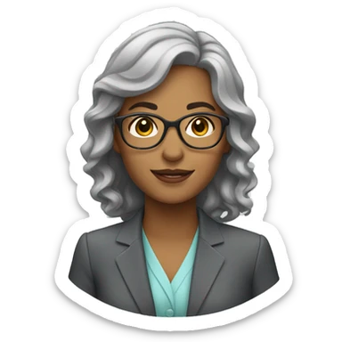 Profesora pelo gris  sticker