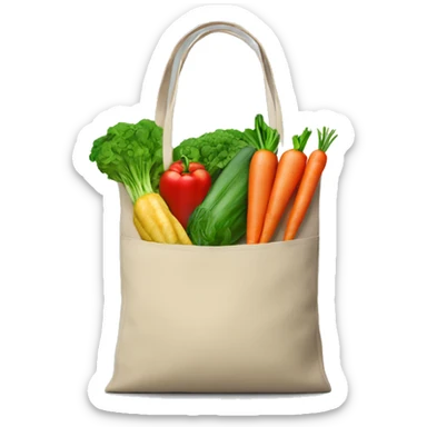 Tote bag with vegetables sticker
