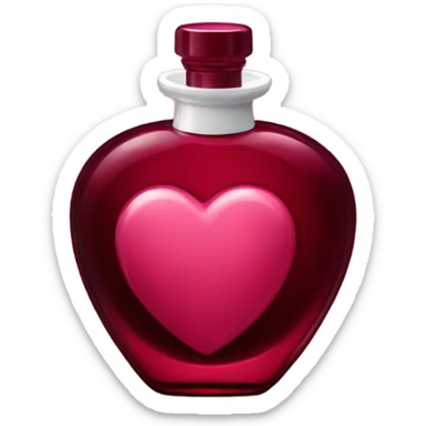 Burgundy perfume heart shaped  sticker