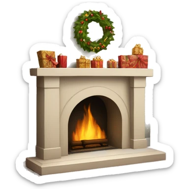 fireplaces Christmas  sticker