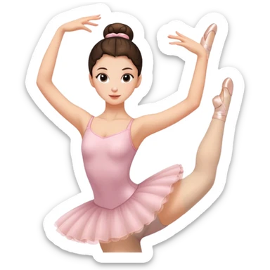 brunette girl doing her ballet bun  sticker