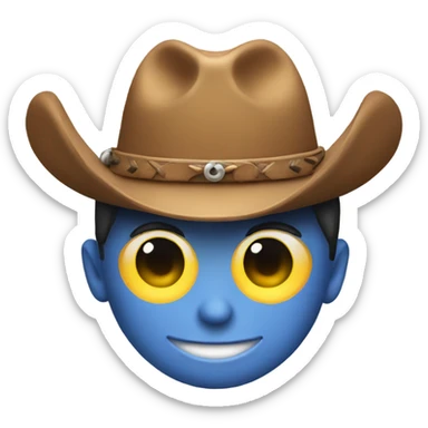 Smiling emoji with cowboy hat sticker