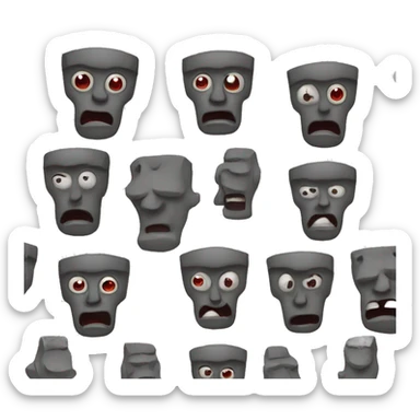 a moai whit   Devil or Happy Devil emoji sticker