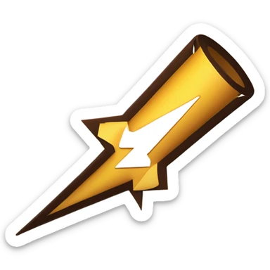 Lightning bolt paper scroll sticker