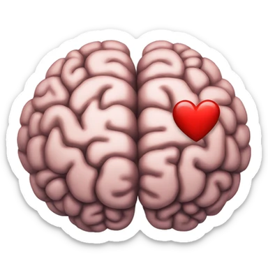 brain with heart sticker
