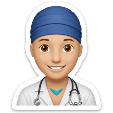 bald doctor with bandanna sticker