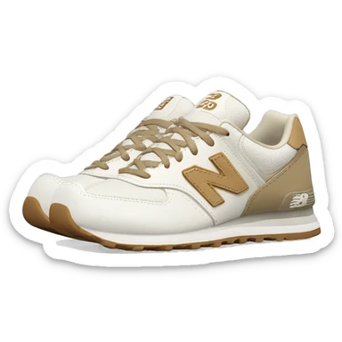 White and beige New Balance shoes sticker