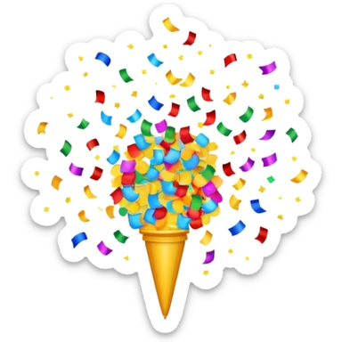 confetti firing, festive sticker