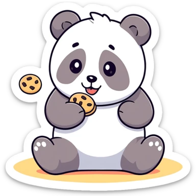 Panda eating hash Cookies sticker