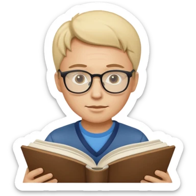 open book for solo reading person sticker