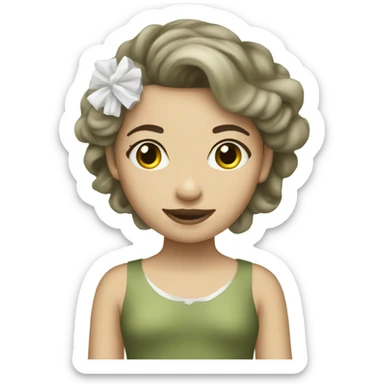 tutu olive white girl sticker