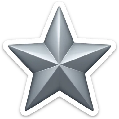 make me a gray emoji of a star sticker