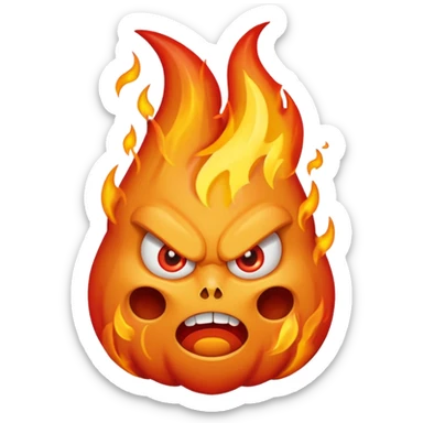 Angry flame death  sticker