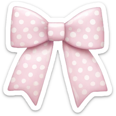 light pink and white polkadot bow sticker