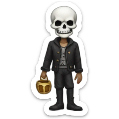 Hamlet with skull on hand sticker