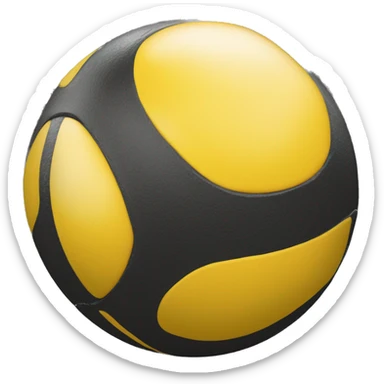 Boule de pétanque noir avec un cochonnet jaune à coter sticker