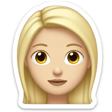 White girl with dark brown hair and blonde highlights sleeping sticker