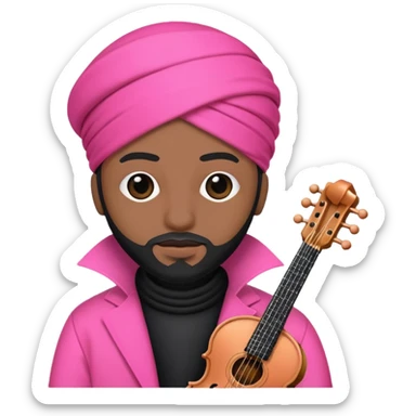 pink musician black qoman  sticker