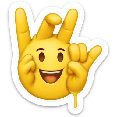 yellow emoji sticker throwing up slat gang sign sticker