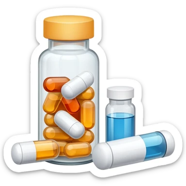 medicine pills and bottle sticker