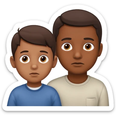Niño observando a su padre con cara curiosa sticker