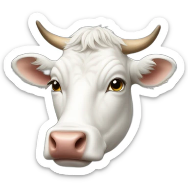 white cow sticker