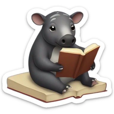Tapir Reading A Book sticker