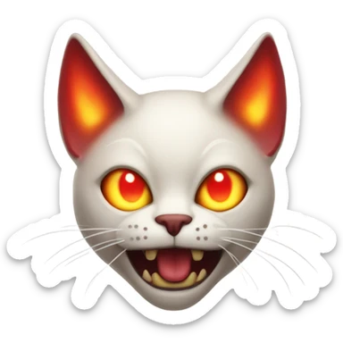 cat with demon eyes maniacal sticker