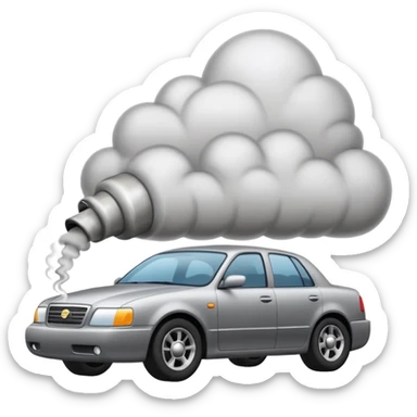 smoke coming out of a car silencer  sticker